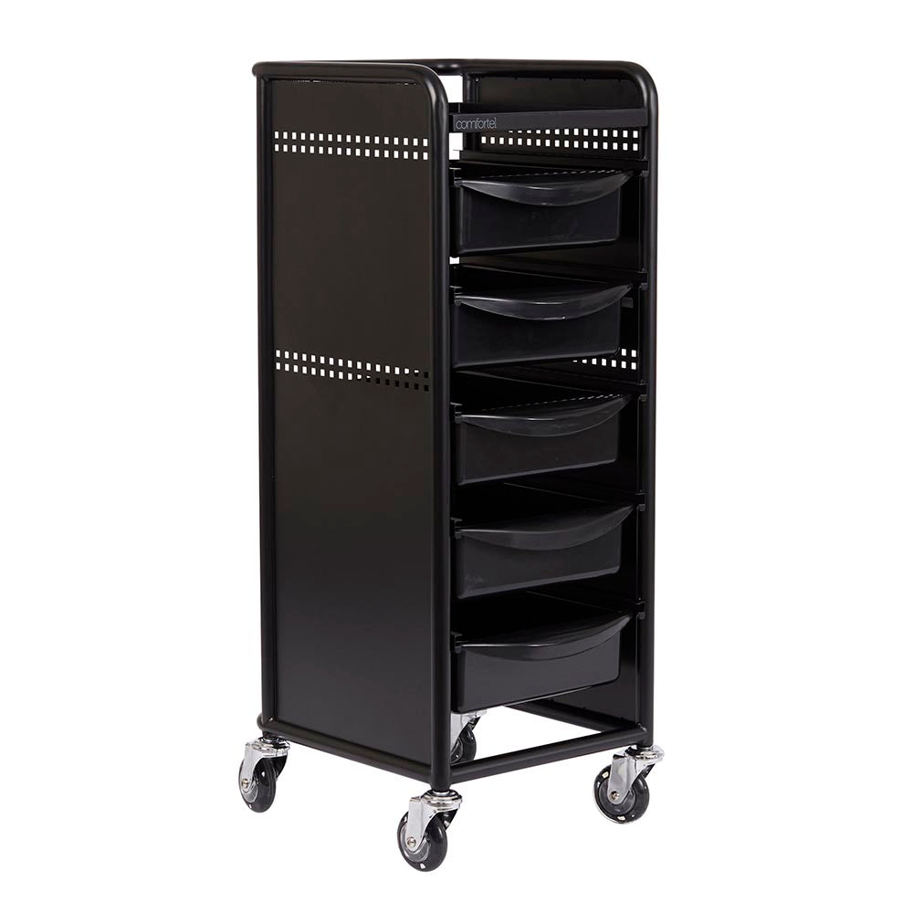 Workshop Deluxe 5 - Carrito de peluquería negro - 5 cajones espaciosos
